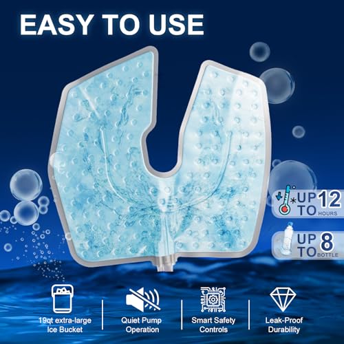 Image of Ice Machine for Knee After Surgery, 19QT Quiet Cold Therapy Machine with Auto Timer, Adjustable Flow Control, Leak-Proof Cooler, Multi-Joint Ice Pads for Post-Op Recovery