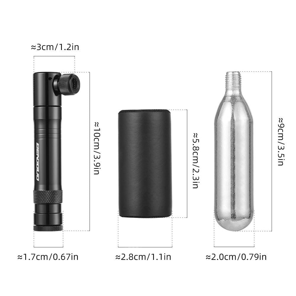 Zestaw naprawczy opon rowerowych, wielofunkcyjny zestaw naprawczy zatyczek próżniowych, przenośny, z pompką CO2 ze stopu aluminium, do rowerów (tytan)