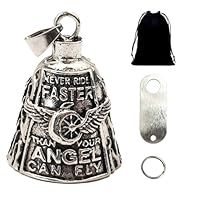 WanderGo Guardian Bell Biker Bell Reitglocke Motorrad Glöckchen mit Schlüsselanhänger und Ring, Biker Glücksglocke mit Beutel