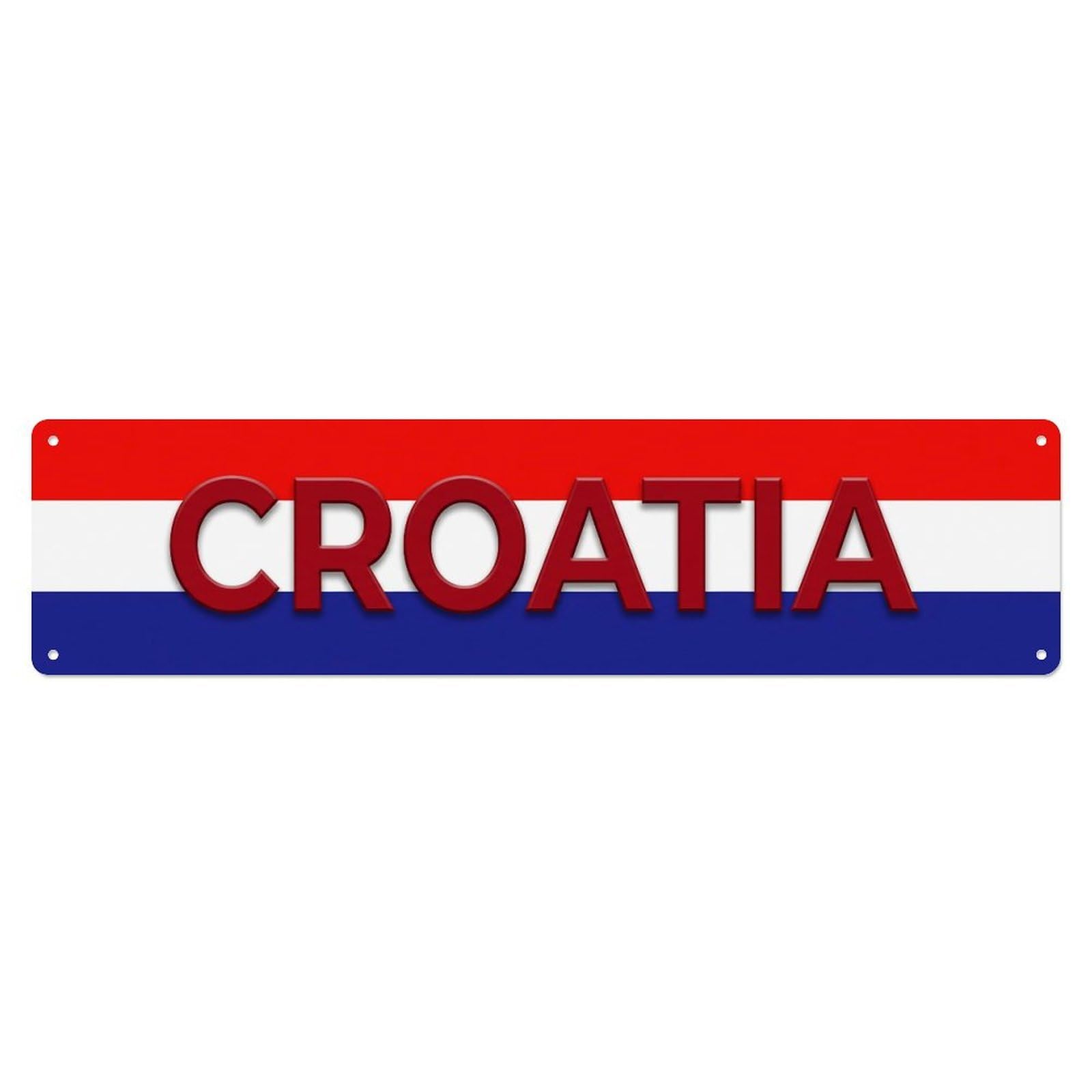 Metal Tin Sign Vintage Croatia Flag Pattern