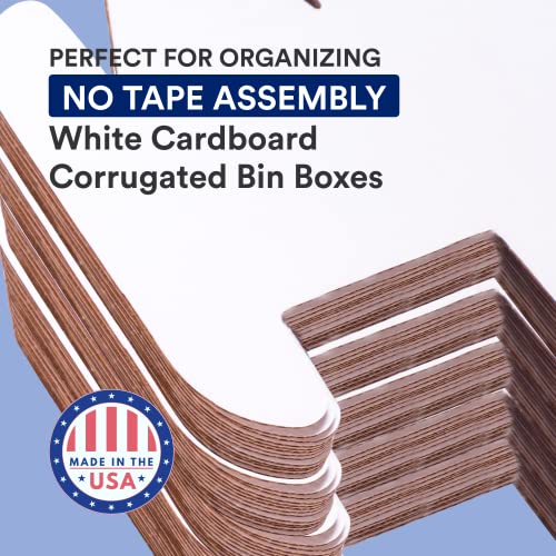 Image of Box USA Cardboard Storage Bins, Open Top Bin Box, 18 inchL x 24 inchW x 12 inchH 20-Pack | Small for Inventory, Organization, Parts, Garage, Warehouse or Home Cubby, Oyster White 18x24x12