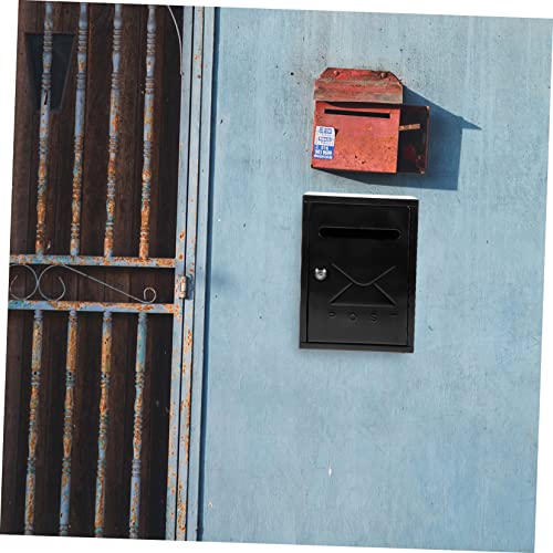 Veemoon Mailbox Outdoor Mailbox Suggestion Box With Lock Wall-Mount Mailboxes Wall Lock Post Box Lockable Letterboxes Lock Drop Box Mailboxes For Outside Letter Mailbox Retro Letter Box #TOP6