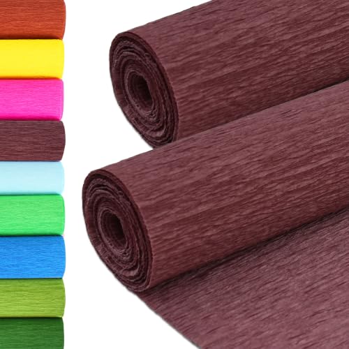 Image of BEISHIDA Rust Crepe Paper Roll, 2 Rolls Crepe Paper Sheet for Craft