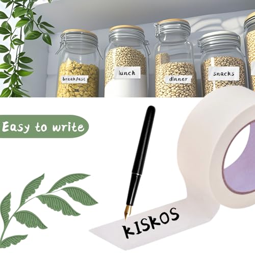 Image of 4 Pack White Masking Tape,Easy to Write Artist Washi Tape Tears Off Without Leaving a Trace for Watercolour Paper Drawing Art Paints Tattoos 0.8 inch 1.2 inch 1.6 inch 2 inch x 55yds 220 Yard in Total