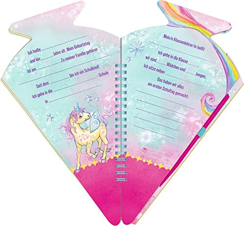 Schultüten-Kratzelbuch - Einhorn-Paradies - Hurra, endlich Schule!: Kratzeln, Malen, Eintragen