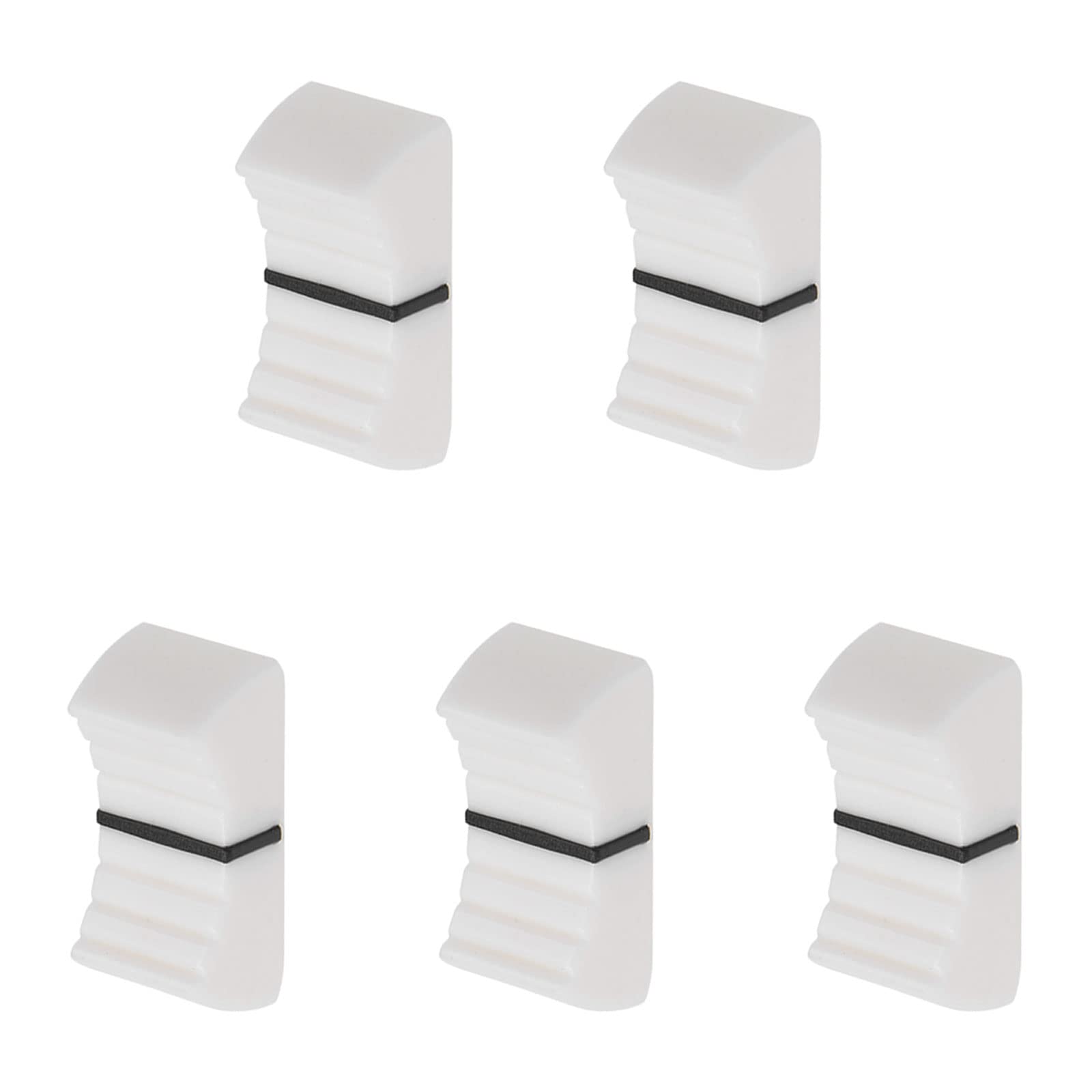 Rebower Potentiometer Mixer Fader Cap Flat Button, [for 4x1mm Shaft Switch Cover] - Plastic/White/ 5Pcs