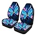 Sitzbezug Auto Vordersitze Universal Blau - Trendy Autositzbezüge, Blue Butterfly Print Sitzbezug Mit Hoher Rückenlehne, 2er-Set Ultra-Soft Universal Fit