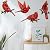 EiGreen 4 Pack Metal Cardinal Wall Art Decor Metal Birds 3D Outdoor Sculpture,Indoor Hanging Decor Ornaments Hand-Made Nimble red Bird, Wall Art Fence Decorations for Living Room Patio Balcony