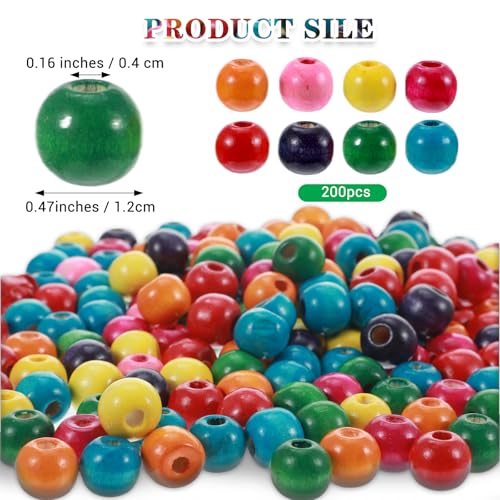 Vintage Ovale Natürliche Holz Perlen, 200 Stück Holzperlen Mit Großem Loch, Farben Natürliche Holzperlen Für Diy Schmuckherstellung, Basteln, Makramee, Haarzöpfe