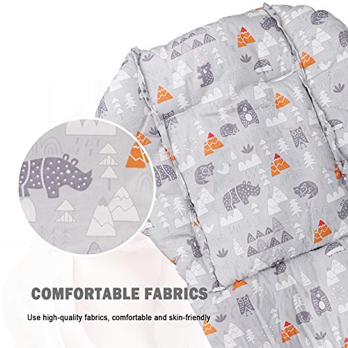Image of High Chair Cushion, High Chair Cover Pad, High Chair Pad Cover, Light and Breathable, Soft and Comfortable, Make The Baby Sit More Comfortable (Grey Animal Print)