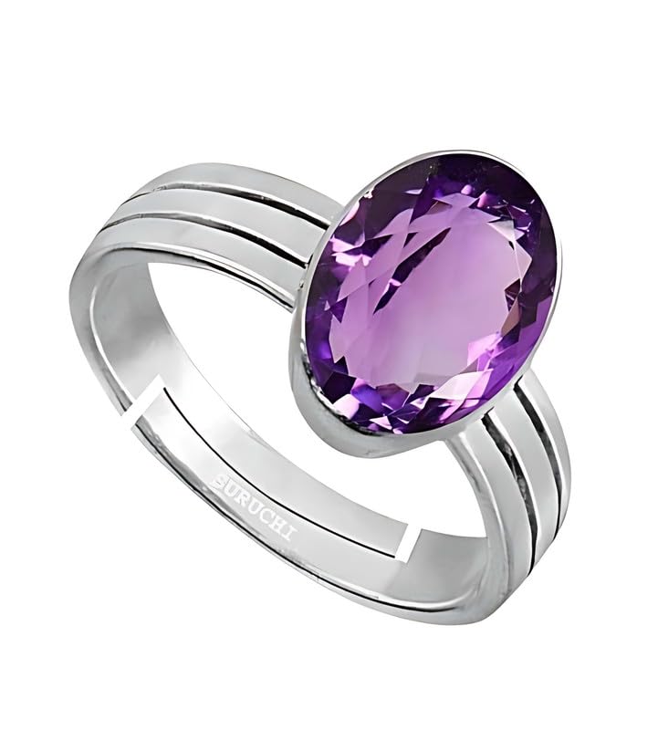 Bague améthyste Kathela 3 carats bague argent ajustable 925