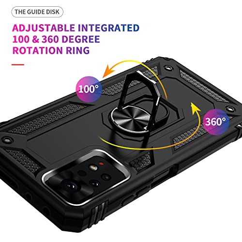 Wvozwwo For Xiaomi Redmi Note 11 Pro 4G/5G Case With Screen Protector,Slim Fit Military Protection Shockproof Armor Defender Protective Back Cover Phone Case For Redmi Note 11 Pro (6.67'') (Black) #TOP5