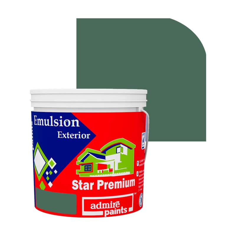 Admire Paints Star Premium Exterior Acrylic Emulsion, Matt Finish Anti- Bacterial, Anti Fungal, UV Reflective Water base Eco Friendly Paint-PINE(4 Litres)