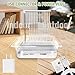 SUPERPAWS Parrot Bathtub Automatic Bath Shower Bird Bath for Cage with 180 ° Circulating Faucet Double Row Holes Contains USB and Power Plug for Medium Birds with 2 Wood Bird Cage Perch