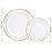 I00000 60 Pieces Gold Plastic Plates, Heavy Duty White and Gold Plastic Plates for 30 Guests Include: 30 Gold Rim Dinner Plates and 30 Gold Dessert Plates Perfect for Wedding, Party & Mother\'s Day