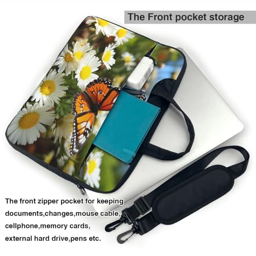 Maletín para laptop con diseño de mariposa y margarita miniatura 4
