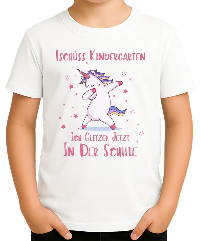 Schulkind - Libro in cartone animato con allegro libro giallo per l'inizio della scuola, design divertente per fieri di prima elementare ragazzi e ragazze, bianco, 8 anni