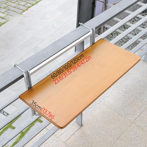 Escritorio para barandilla de exterior elegante con mesa de balcón de alta gama 7