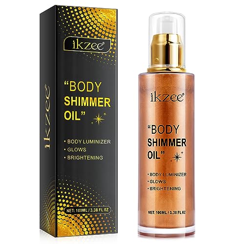 Body Shimmer Oil,Shimmering Body Oil,Bronze Face Brighten Glow Pearl Highlighter Illuminator Body Makeup Shine Glitter,Summer Body Glitter Moisturizing Glow Body Luminizer(3.4 Fl Oz) Body Shimmer Oil,Shimmering Body Oil,Bronze Face Brighten Glow Pearl Highlighter Illuminator Body Makeup Shine Glitter,Summer Body Glitter Moisturizing Glow Body Luminizer(3.4 Fl Oz)