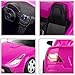 SUPER JOY Convertible Car for Dolls, Glittering Magenta Convertible Doll Vehicle with Working Seat Belts