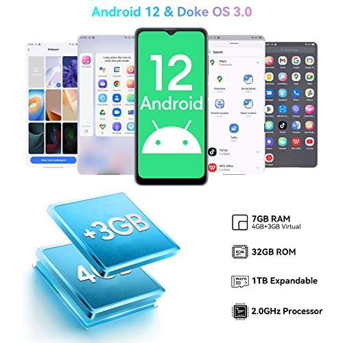 Blackview A53 Unlocked Phones, 7Gb+32Gb/Sd 1Tb Android Phones, 6.5"Hd+Display, 5080Mah Battery, 3 Card Slots, 4G Dual Sim Smartphone, 12Mp+5Mp Unlocked Cell Phone thumb #3