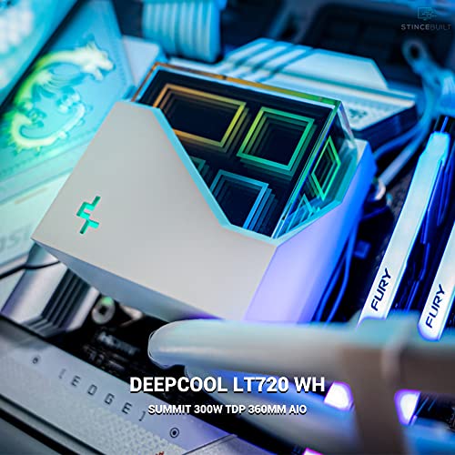 Deepcool Liquid Cooler Lt720 Wh 360Mm 4Th Gen Dual-Chamber Pump 3100Rpm Multidimensional Infinity Mirror Argb Block 300W Tdp Aio Cooler Anti-Leak Tech Cpu Water Cooler For Amd Am4/Am5 Lga 1700/1200 #TOP1