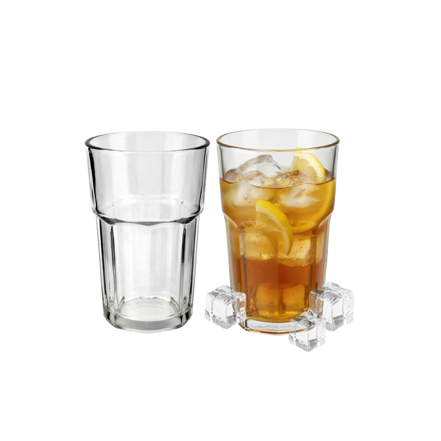 HOMESHOPA Drinking Glasses, 2 Pack Tall 285 ml Transparent Water Glassware, Reusable & Stackable Tumblers Set for Drinking Water & Beverages, Kitchen & Parties, Dishwasher Safe