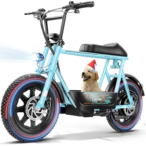 Caroma Peak 560W Electric Scooters with Seat for Adults, 16" Fat Tire for All-Terrain, 15Miles Max Range, 20mph Top Speed, Commuter Ebike for Adults&Teens, Motorcycle Style Cover