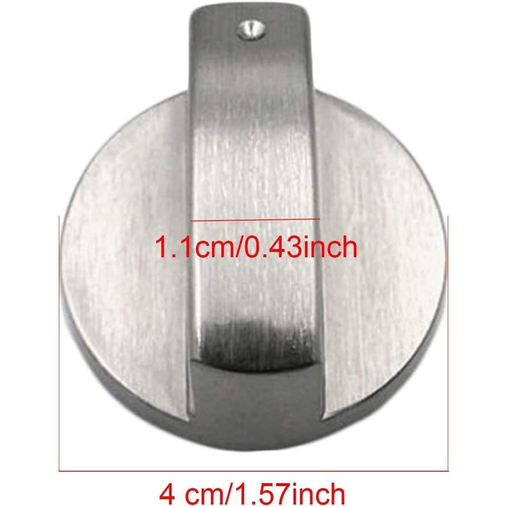 4 Uds., Interruptor de Horno de 6mm, cerraduras de Control de Cocina Plateadas de Metal, Piezas de Utensilios de Cocina, Adaptador de perillas de Cocina de Estufa de Gas de Repuesto
