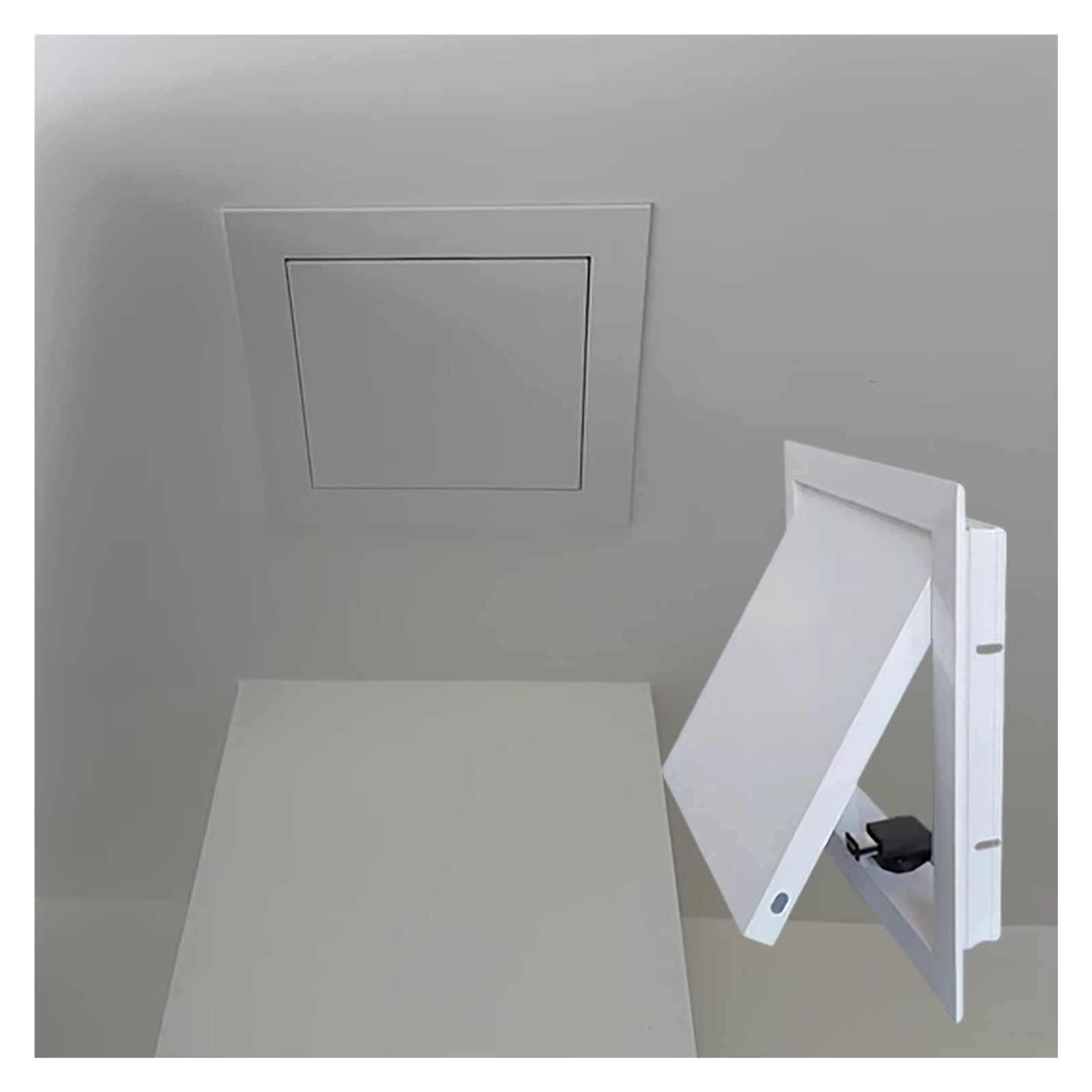 1 szt. Trwały panel dostępowy do płyt gipsowo-kartonowych do sufitów - Łatwo otwierane magnetyczne drzwi dostępowe, biały metalowy panel serwisowy 12x12(40x30cm)