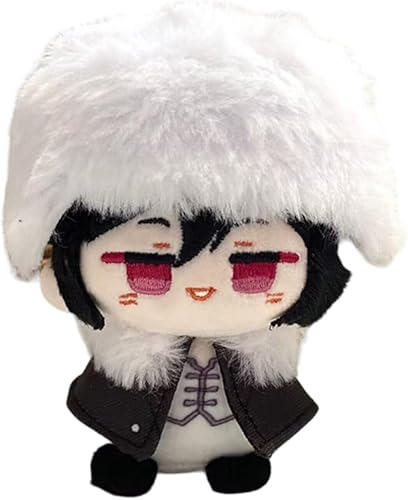 CALEMBOU Llavero de peluche de anime, 4 pulgadas, lindo llavero de peluche de Chibi para mochila, Dazai Osamu Chuuya Rampo Dostoievsky de felpa para