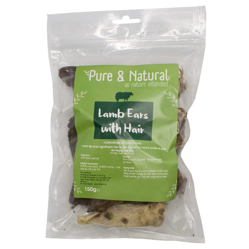 Pure And Natural Lamb Ears With Hair For Dogs - 150G