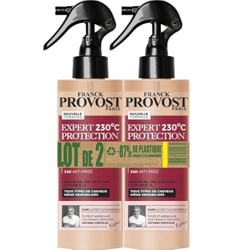 Franck Provost Lot de 2 Sprays 4-en-1 Sans Rinçage Professionnel Expert Protection 230°C 190ml