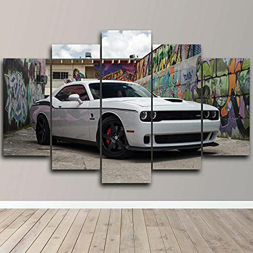 Déoration Murale Tendu Sur Chassis Voiture Américaine Sportive Tableau Salon Toile