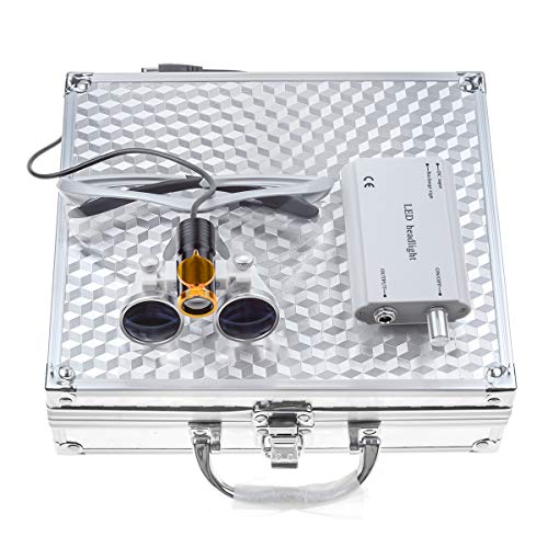 NSKI 2.5X Binocular Loupes Magnifying Glasses 5W LED Head Lamp Belt Clip Type with Filter Aluminum Box Black 1 product thumbnail 13