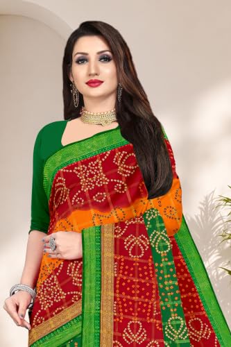 Image of TAMAIRA FASHION Mulmul Pure Cotton Saree For Woman Gharchola Bandhani Printed |Office Wear Daily Wear Sarees For Women Without Blouse Piece