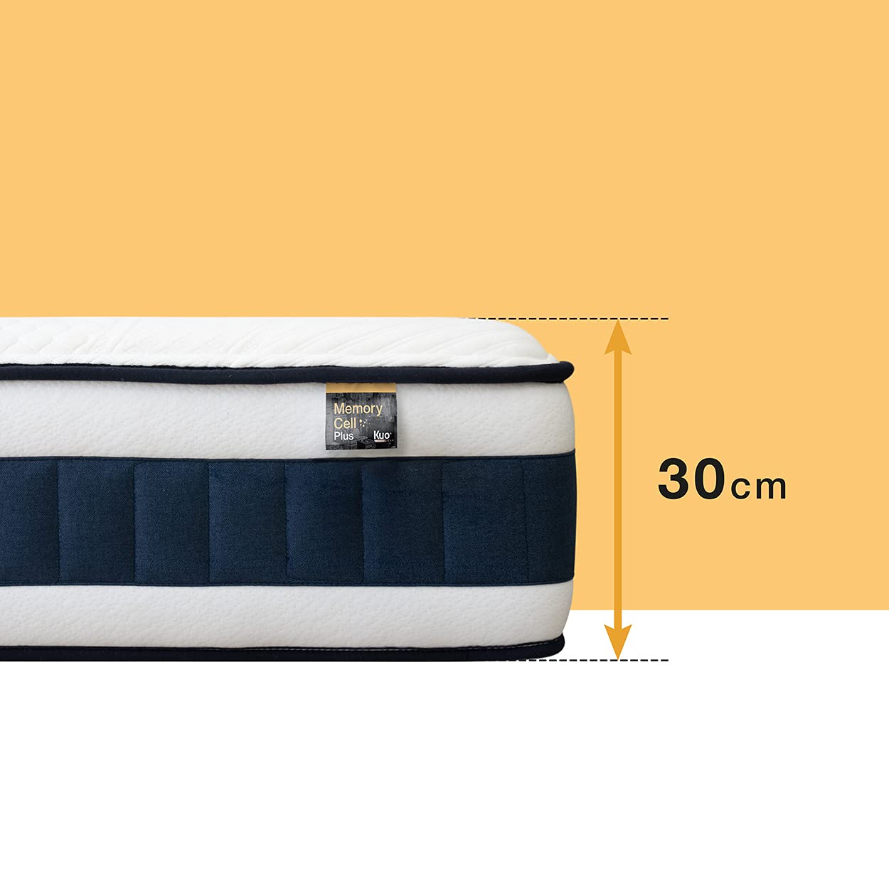 Kuo Dream - Colchón MEMORY CELL PLUS, ViscoGel Titanium con refuerzo lumbar, 80 x 190 cm