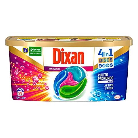 Dixan Detersivo Lavatrice Predosato in Capsule 4 in 1 Capi Colorati, 25 x 25g Cover