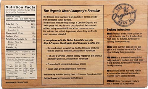 The Organic Meat Co. 0070804990425 The Organic Meat Co, Organic Grass-Feed Beef Burgers thumb #1