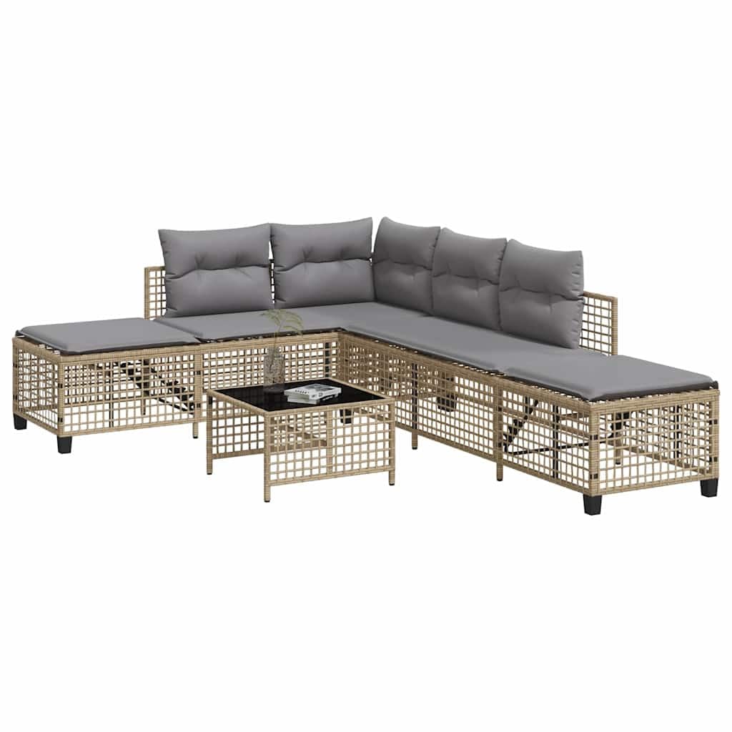 Salon de jardin en rotin PE avec panneaux réglables pour des moments détente sur la terrasse