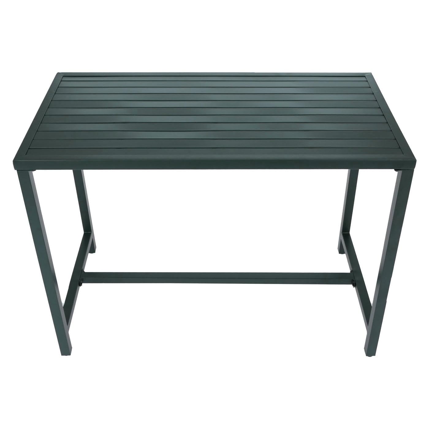 Mendler Mesa alta HWC-P91, mesa de jardín, mesa de bar, exterior, metal, 105 x 130 x 65 cm, color verde