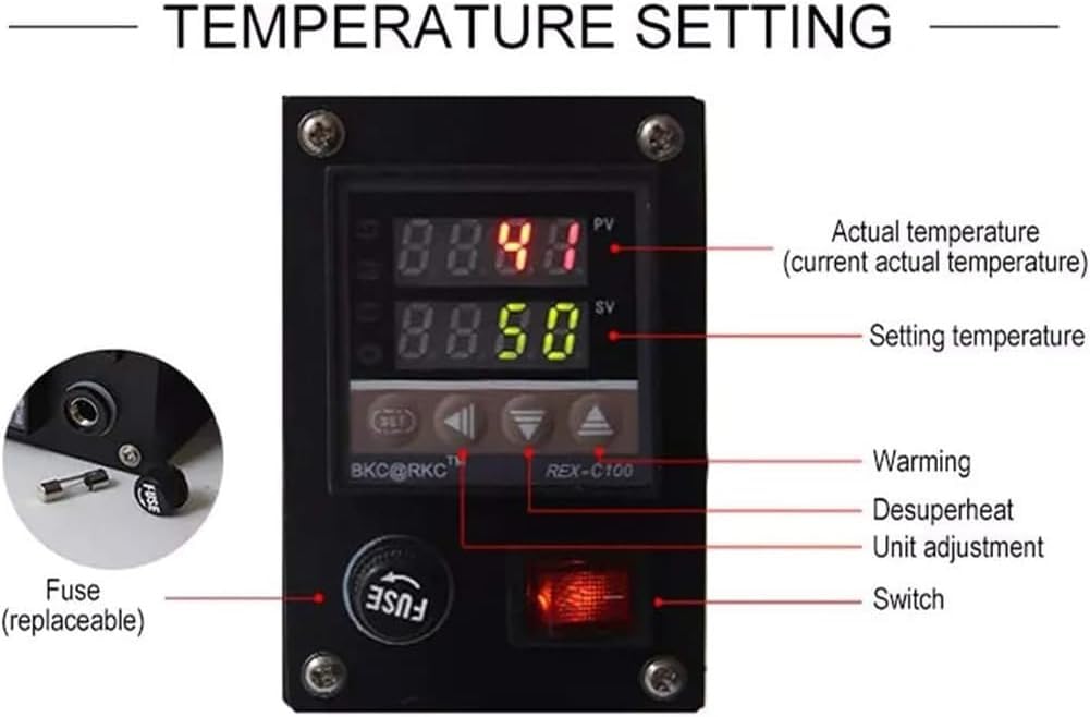 Máquina de estampado de cuero con control digital de temperatura de hasta 400 °C, placa de calefacción de cobre puro, perfecta para cuero, tarjetas de madera, logotipo en relieve