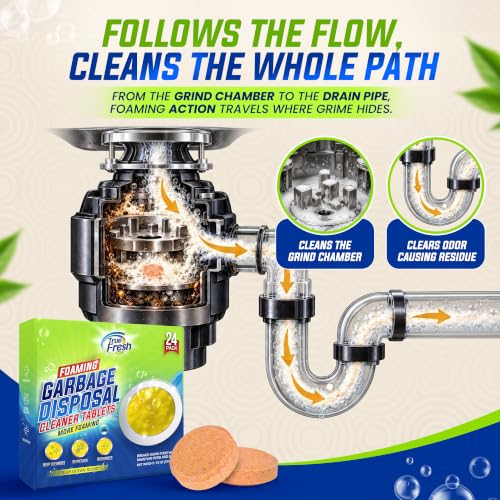 True Fresh Garbage Disposal Cleaner Tablets, Large 15g Drop-In Fresh Ocean Tablets, Deep Foaming Sink & Drain Cleaner for Buildup, Grease & Residue, Disposal Cleaner and Deodorizer, 24 Pack XL Value! — view 6