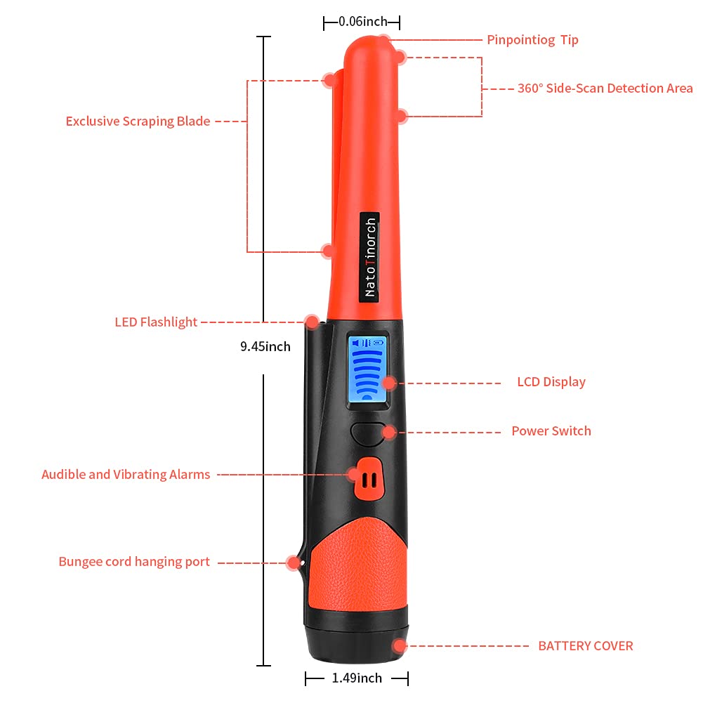 Handheld Pinpointer Metalldetektor Metallsuchgerät Schatzsuche 360°für Goldsuche Handheld Pinpointer Metalldetektor Metallsuchgerät Schatzsuche 360°für Goldsuche
