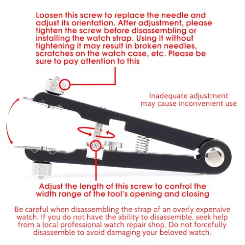 Image of 10 Pcs Watch Spring Plier Tool Kit Watch Band Bar Tweezers Tool Pliers with Tips Pin for Watch Disassembling & Replacing (Black)