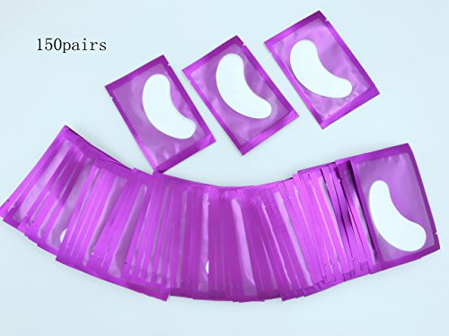 150 Pairs Set,Under Eye Pads, Lint Free Lash Extension Eye Gel Patches for Eyelash Extension Eye Mask Beauty Tool (Purple)