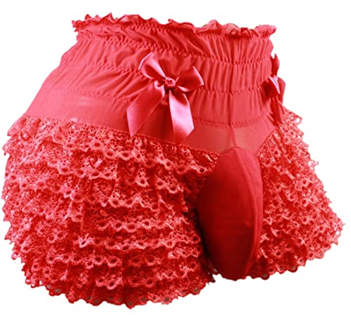 aishani Pouch Panties Men's Lace Ruffle Shorts Bikini Briefs Lingerie Underwear