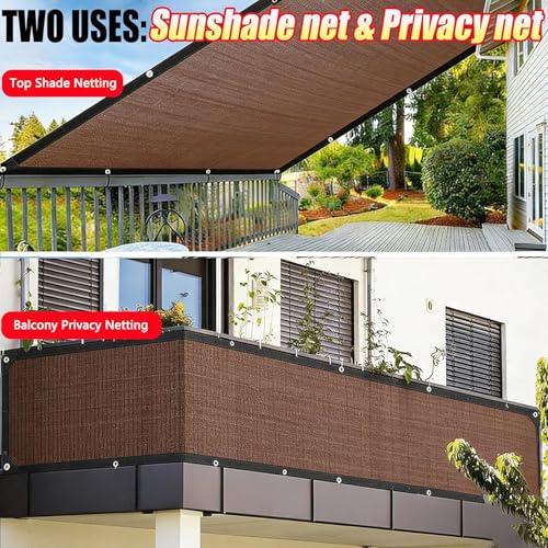 Filet protection solaire anti-UV résistant au vent marron - 5