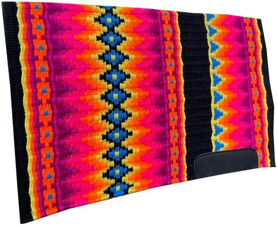 HUMAYL Saddlery Saddle Pad/Blanket for Horses Western Show Horse Saddle Blanket New Zealand Design Handmade Wool Saddle Blanket Top Wool Saddle Pad Regular Size : 34" L x 36" W x 1" inches PAD0366