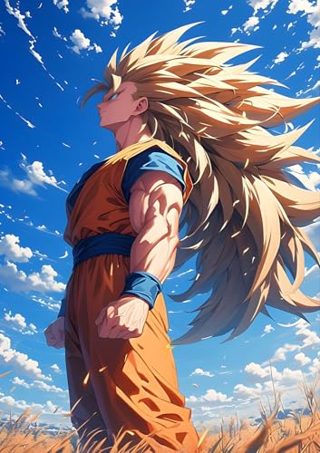 Image of NIJUKA Anime Printed A4 Size Metal sheet Poster For Home And Room Decoration | For Anime Art Fans Boys And Girls (All time Power Full Sayan Form SS3)